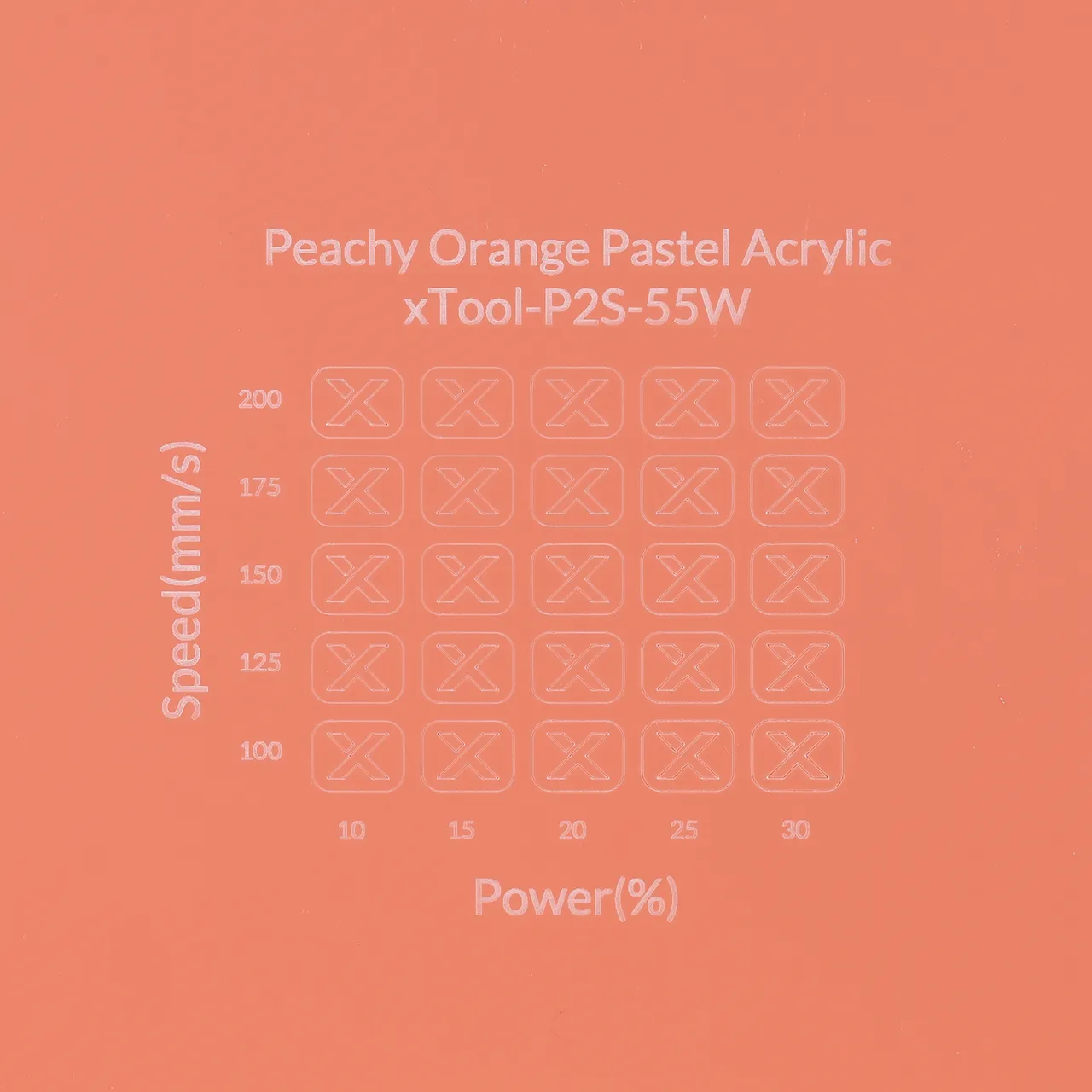 1/8"(3mm) Peachy Orange Acrylic test grid