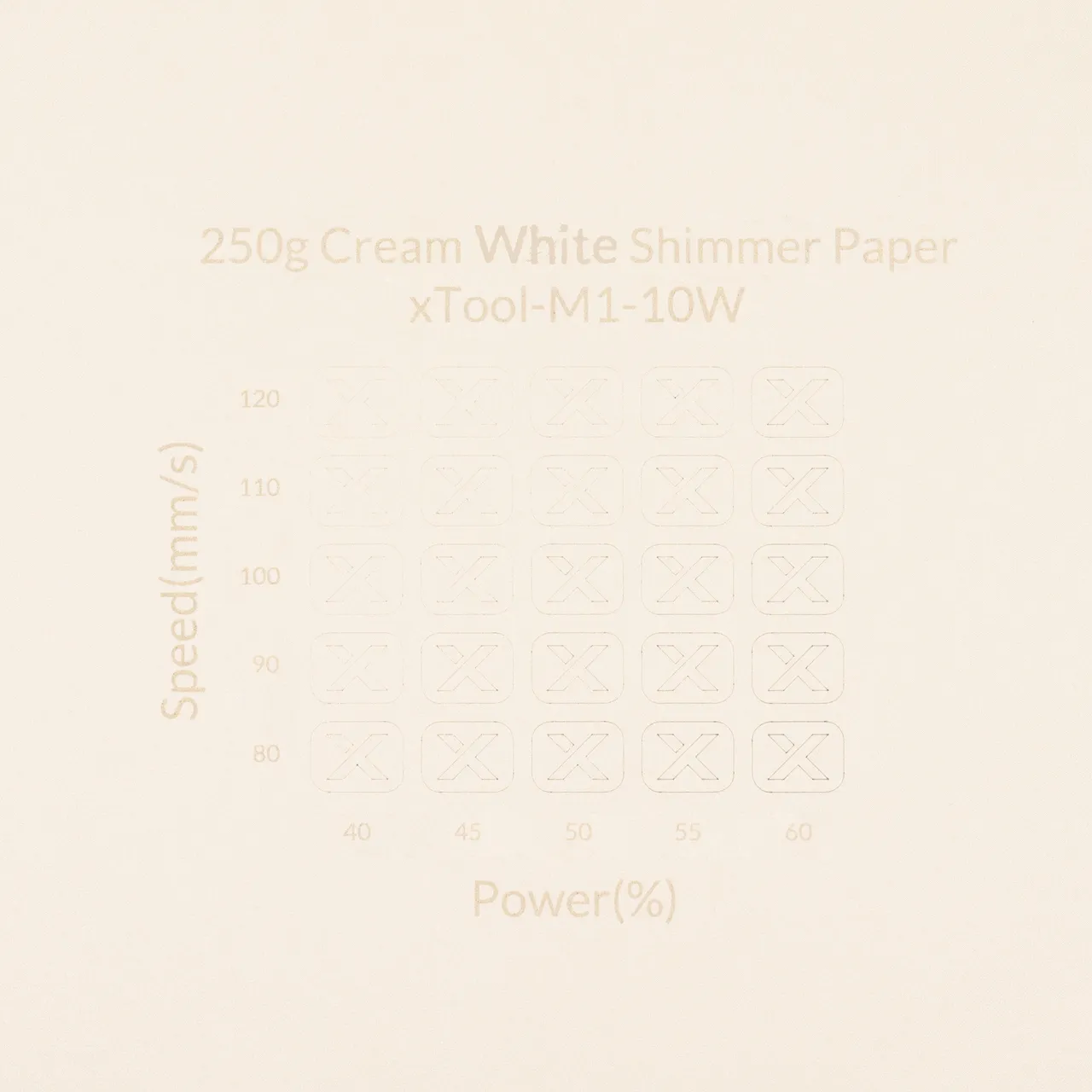 Cream White Shimmer Paper-7oz(250g) test grid