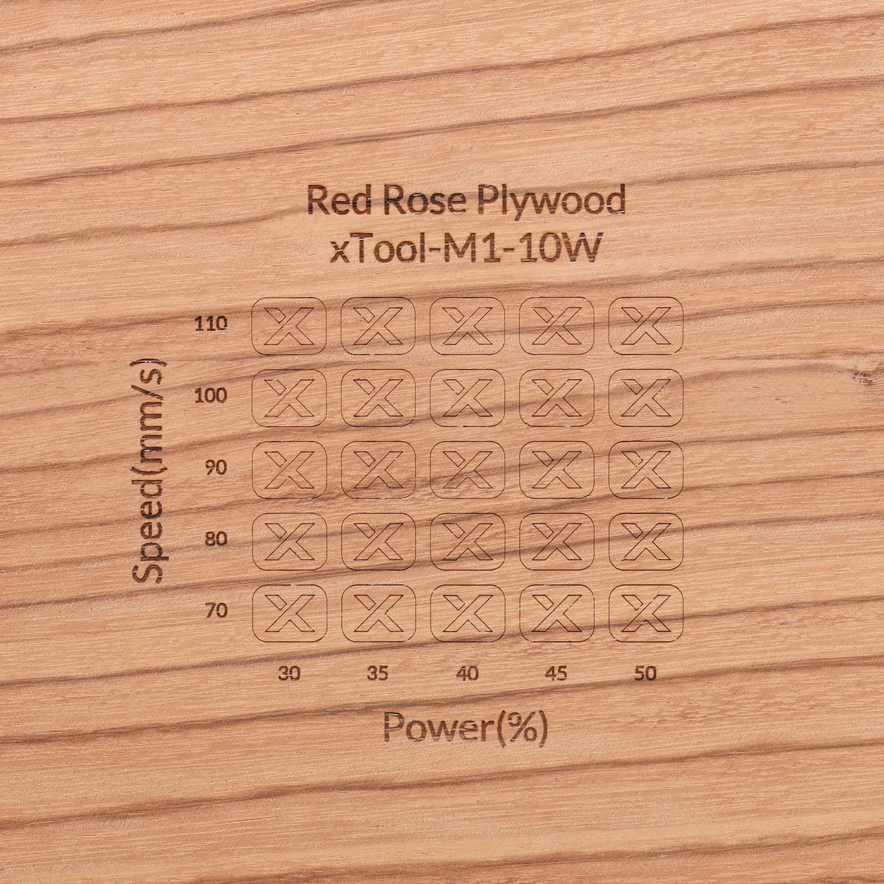 1/8"(3mm) Red Rose Plywood test grid