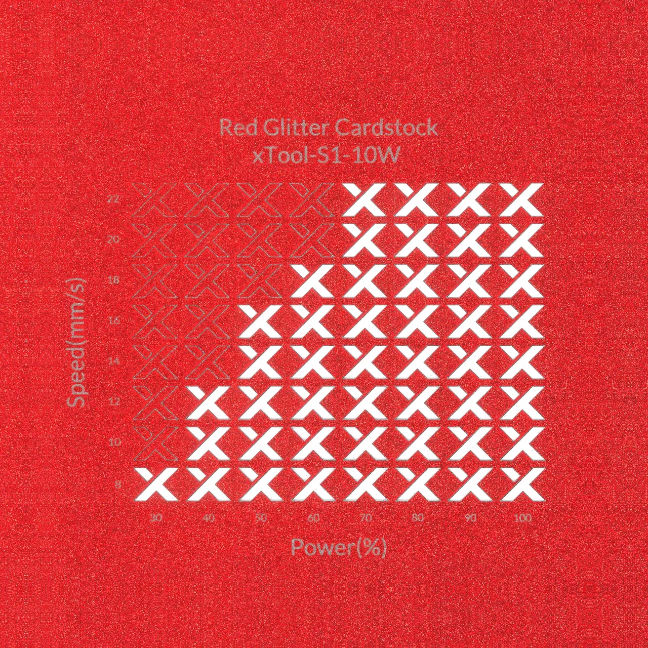 Red Glitter Cardstock-7oz(250g) test grid