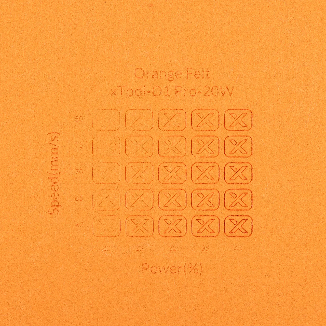 1/8"(3mm) Orange Felt test grid