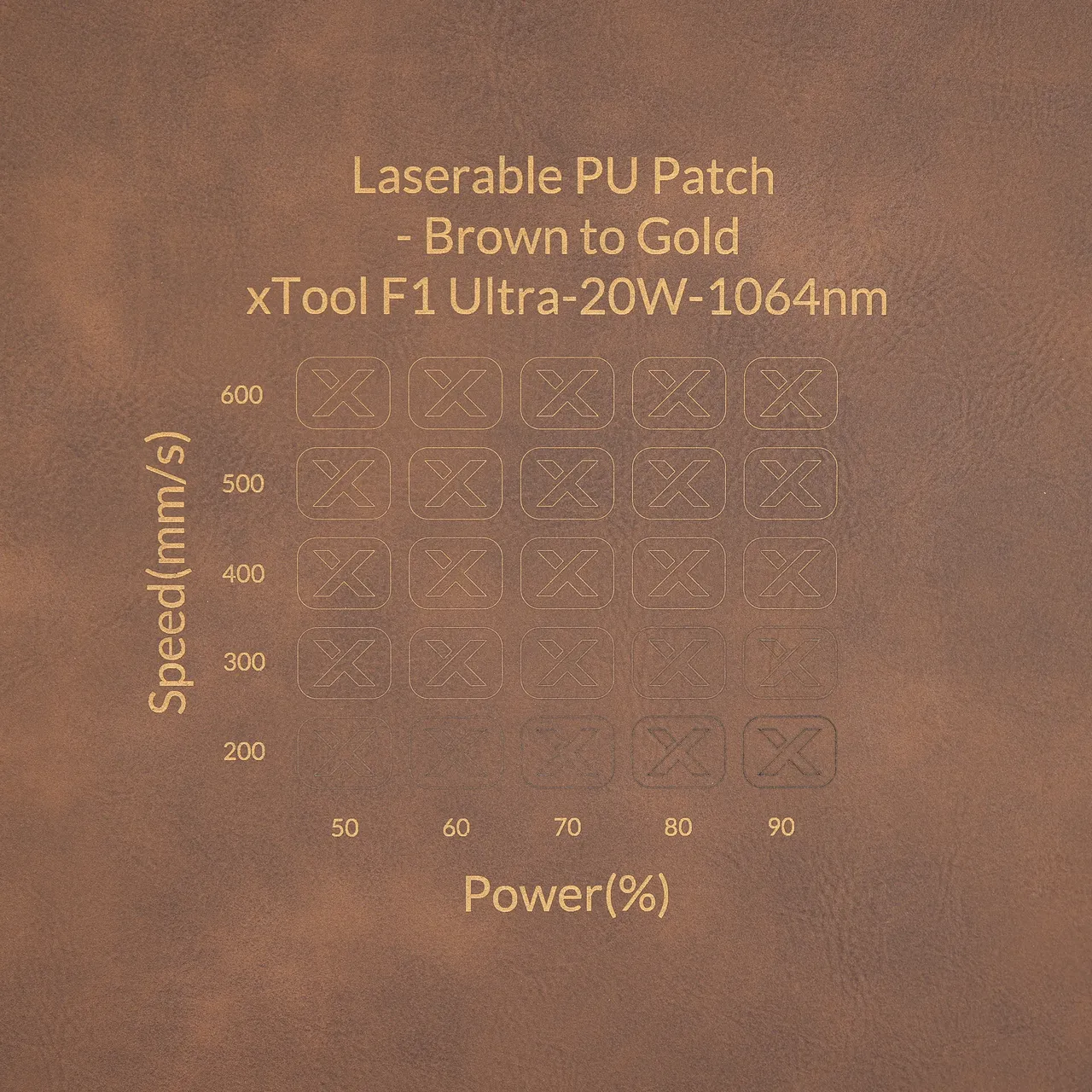 Brown to Gold Laserable PU Leather