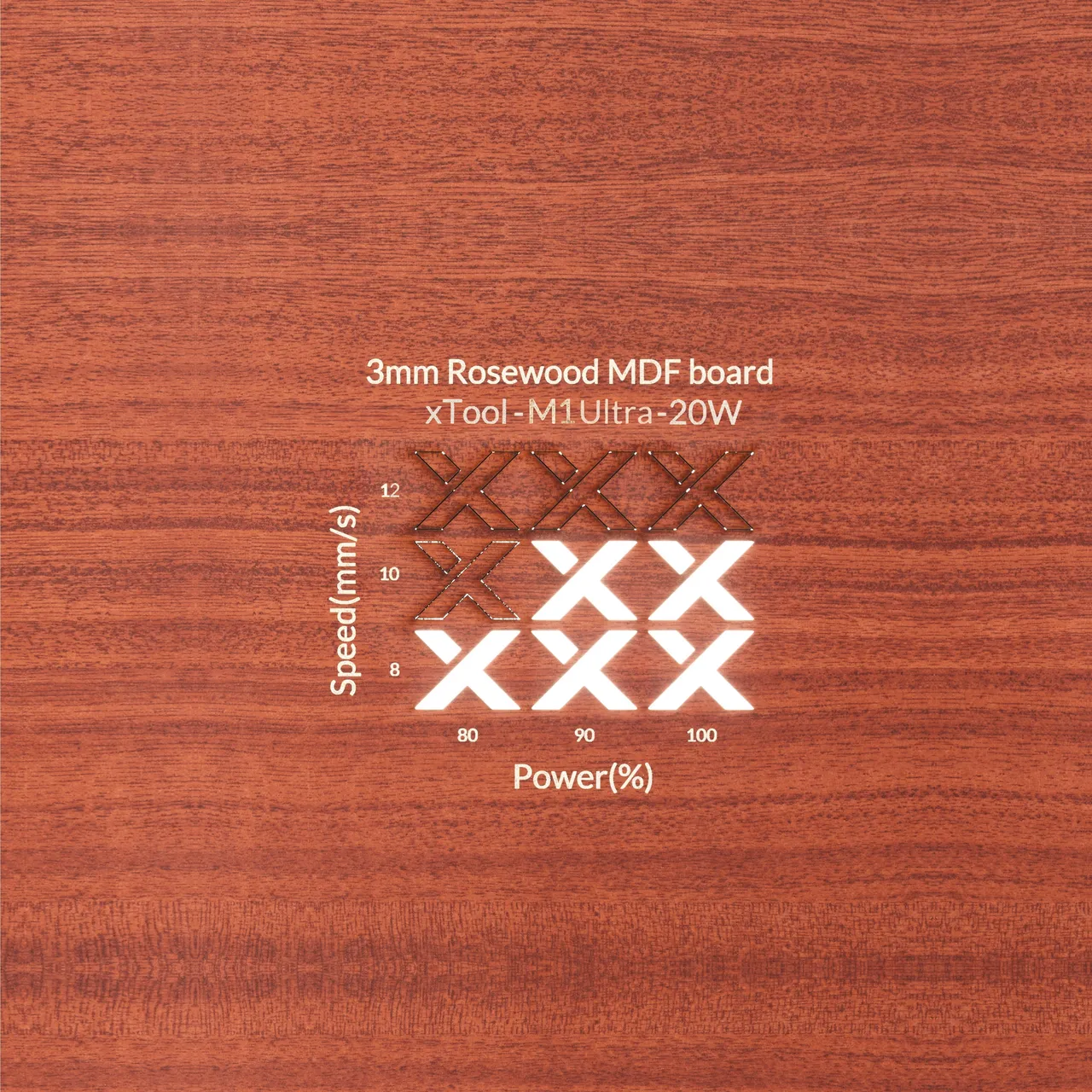 1/8"(3mm) Faux Rosewood MDF Board test grid