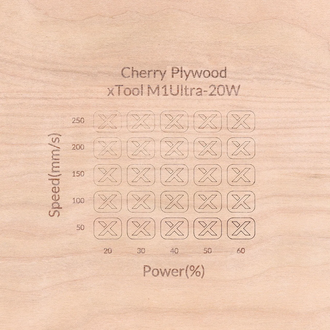 1/4"(6mm) Cherry Plywood test grid