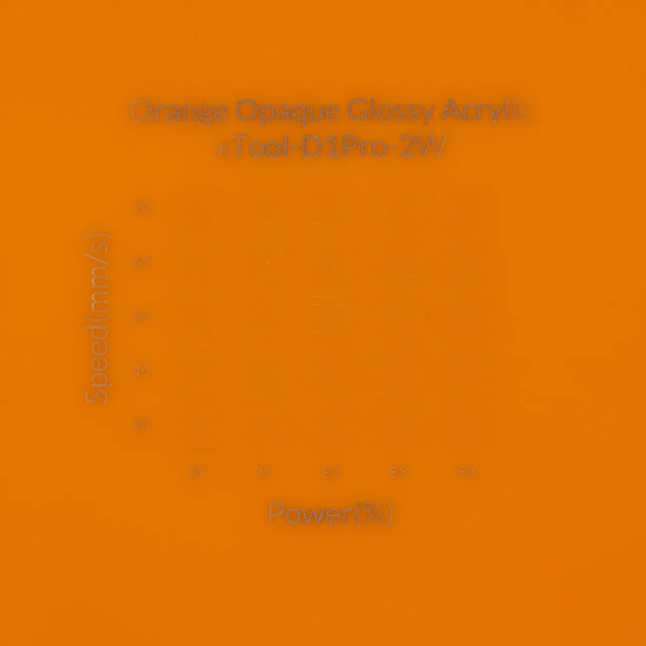 1/8"(3mm) Carrot Orange Acrylic test grid