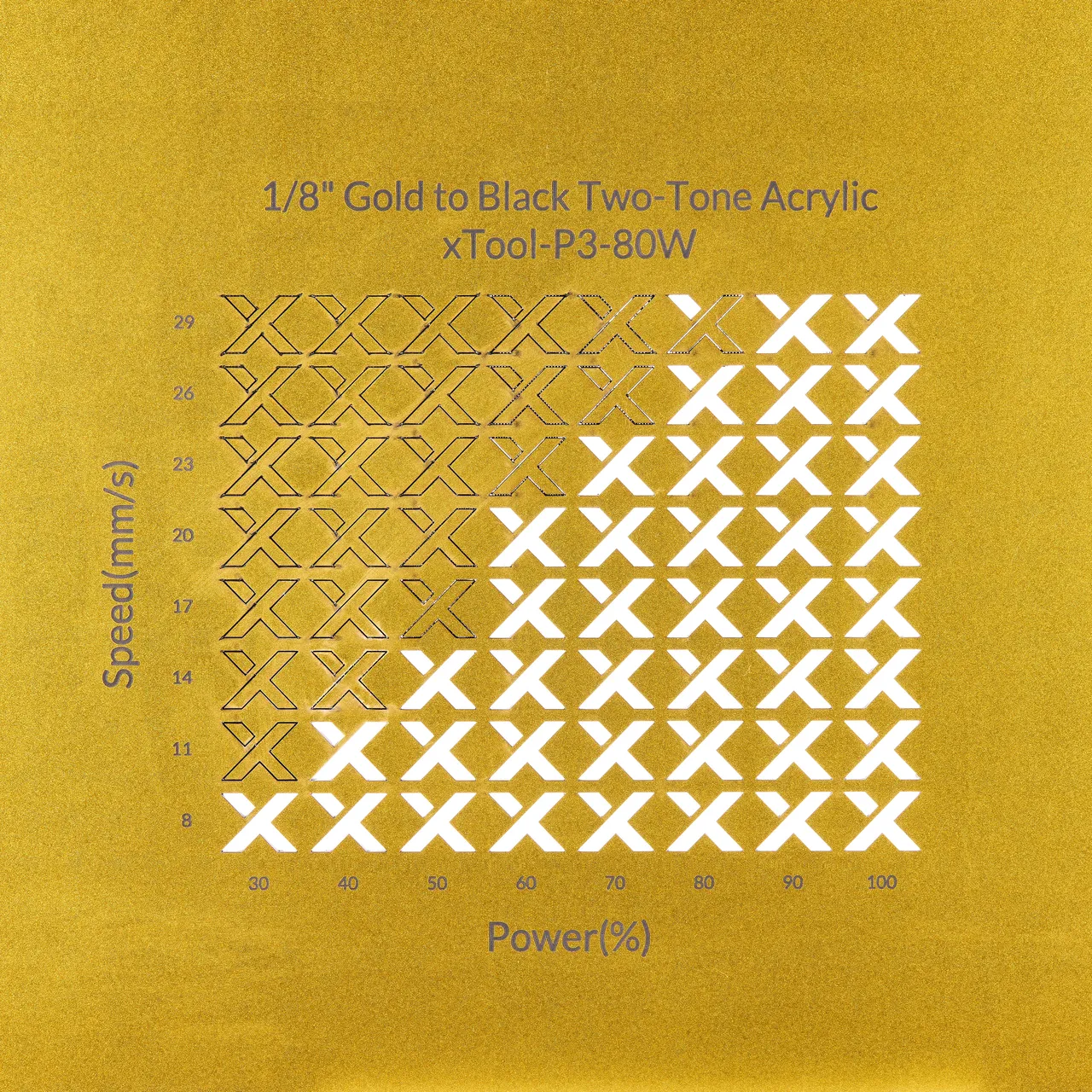 1/8"(3mm) Gold to Black Two-Tone Acrylic test grid