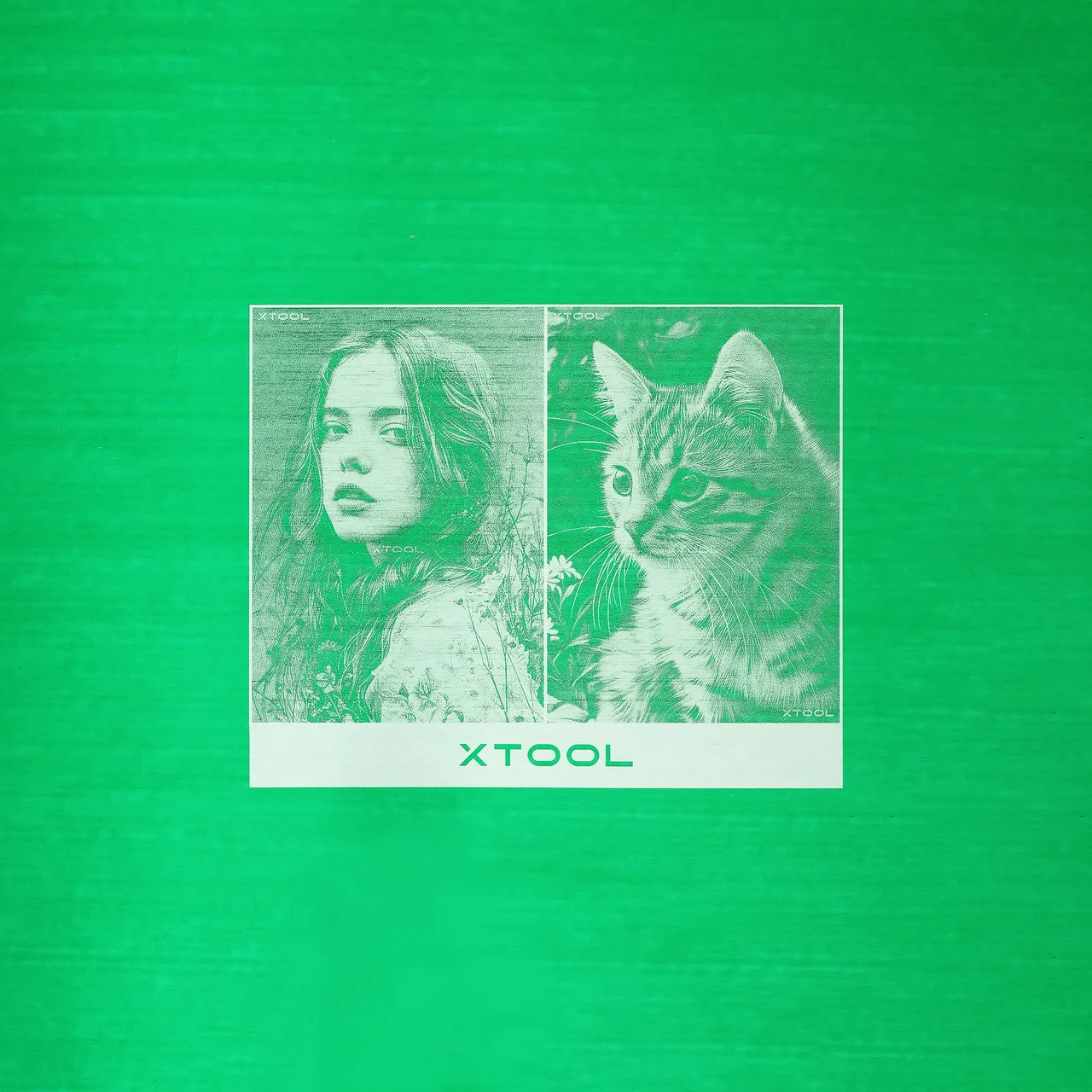 Green Metal Business Card test grid