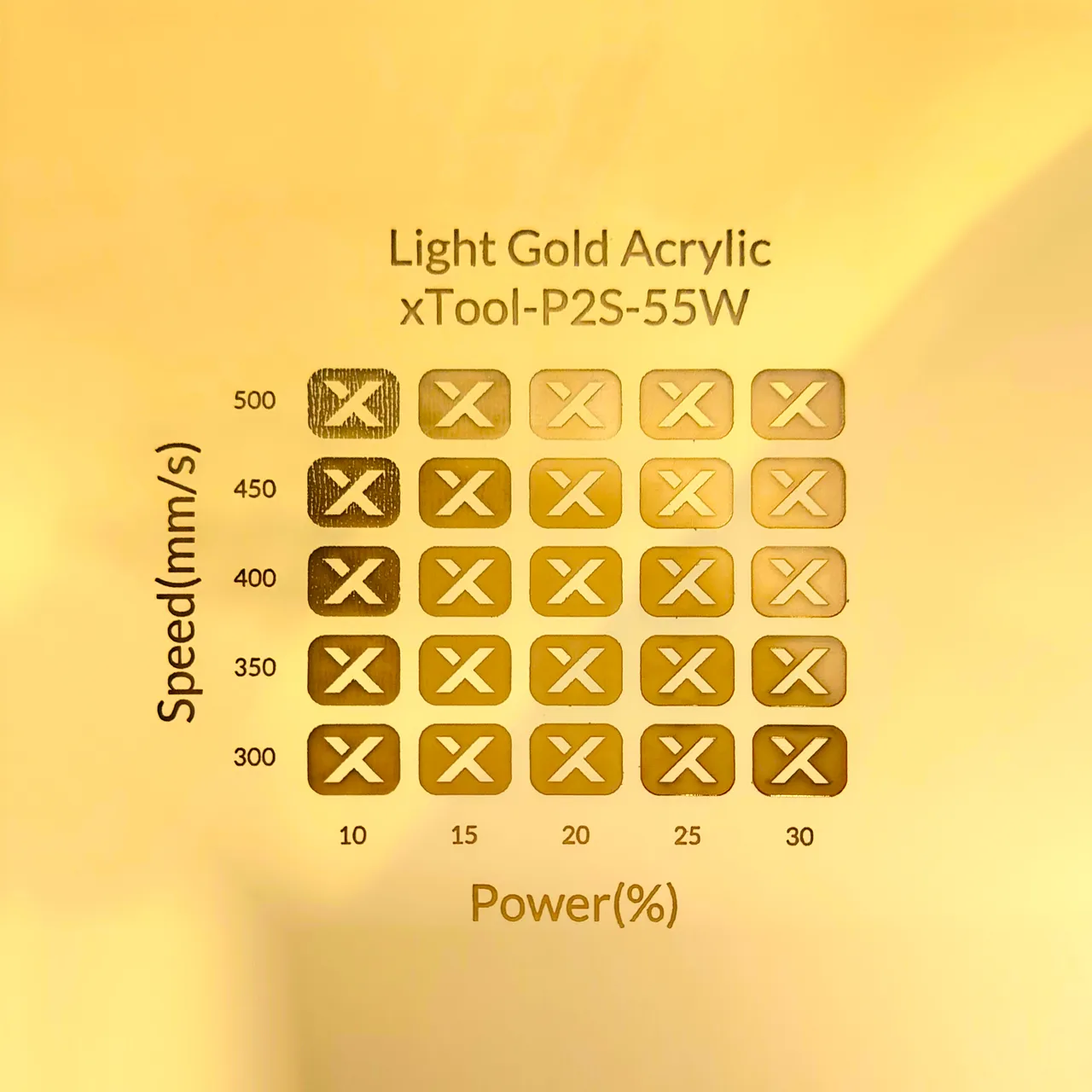 1/8"(3mm) Light Gold Acrylic test grid