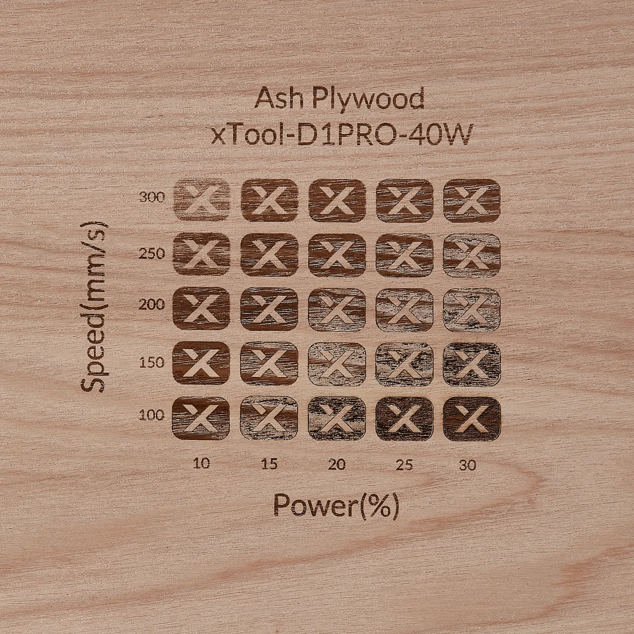 1/8"(3mm) Ash Plywood test grid