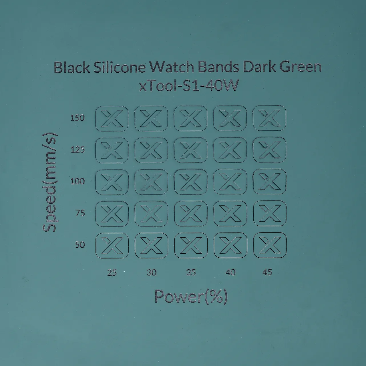 Dark Green to Black Silicone test grid