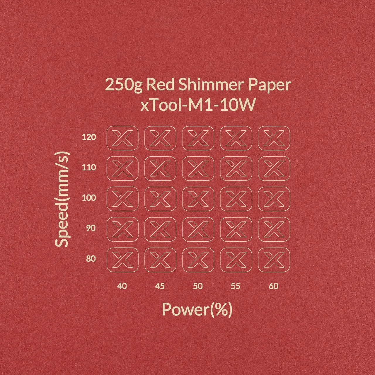 Red Shimmer Paper-7oz(250g) test grid