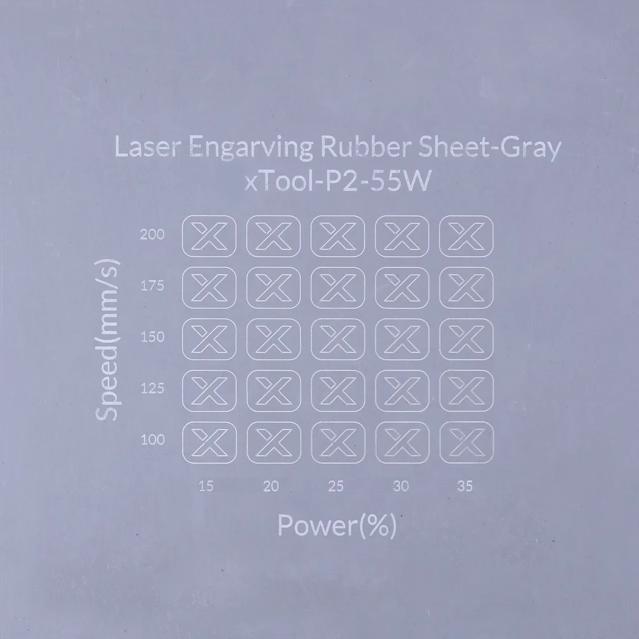 Grey Laser Engraving Rubber Sheet test grid