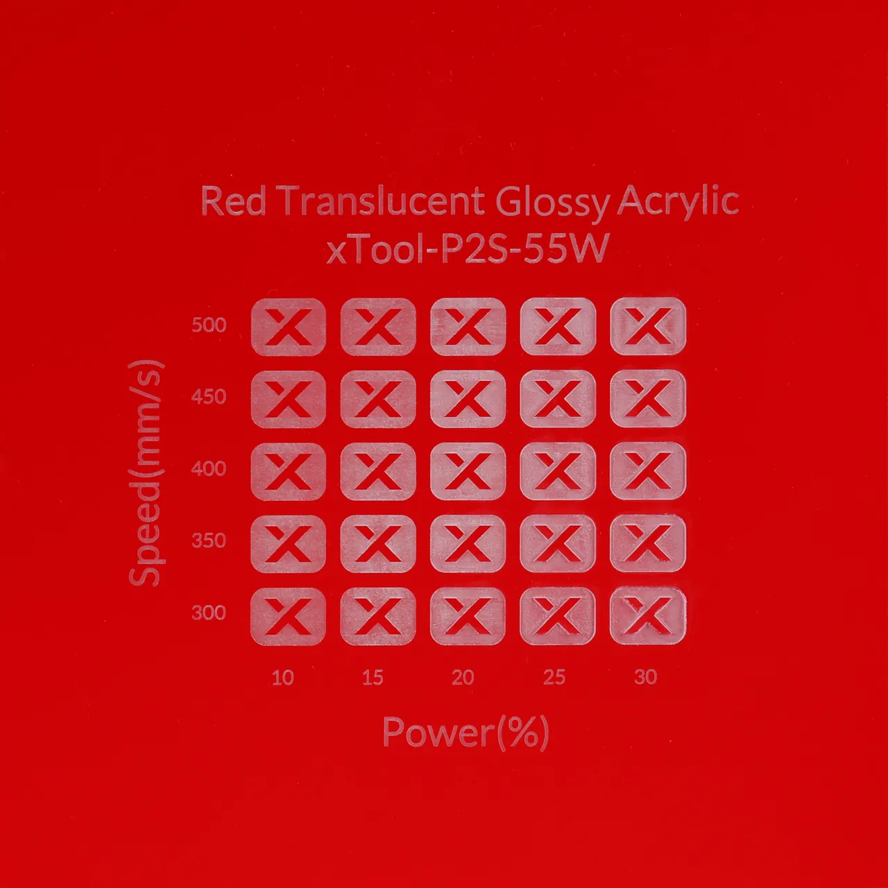 1/8"(3mm) Red Translucent Glossy Acrylic test grid