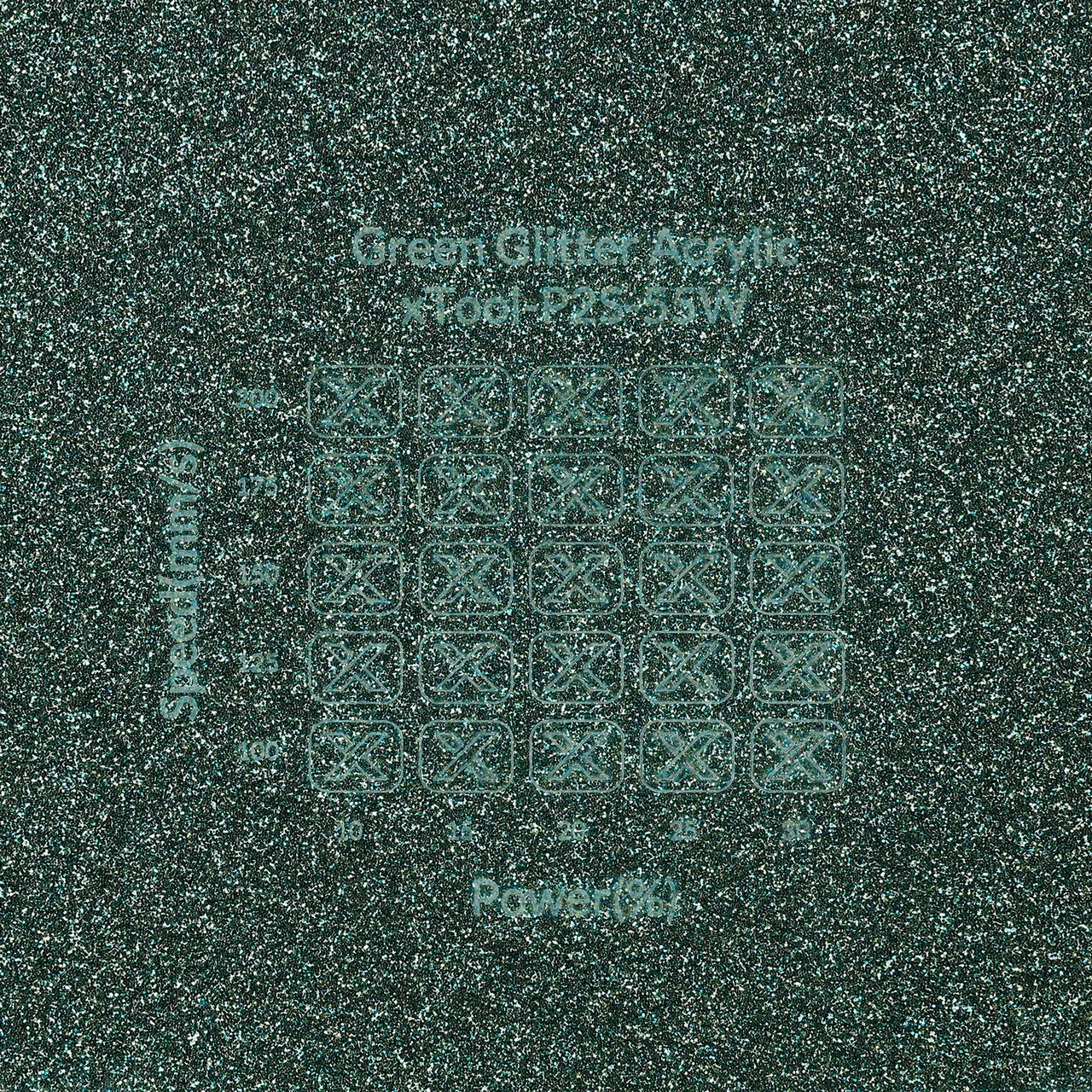 1/8"(3mm) Green Glitter Acrylic test grid