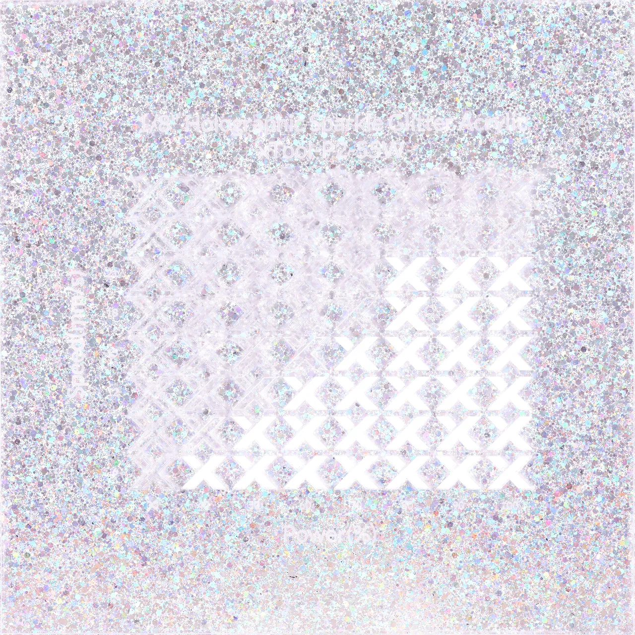 1/8"(3mm) Holographic Sparkle Glitter Acrylic test grid