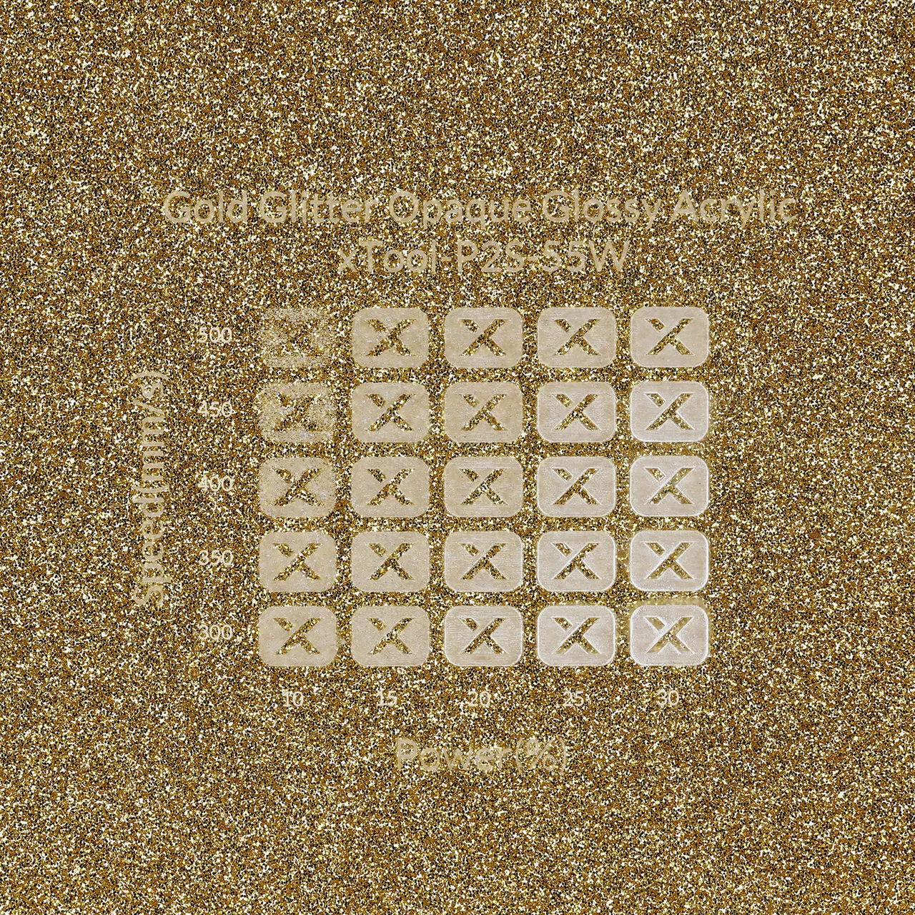 1/8"(3mm) Gold Glitter Acrylic test grid