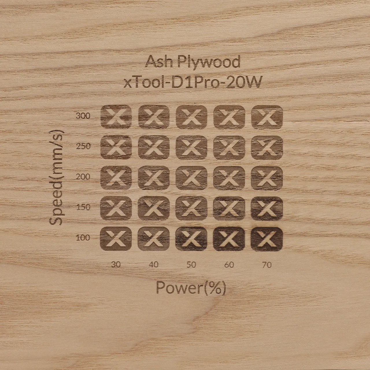 1/8"(3mm) Ash Plywood test grid