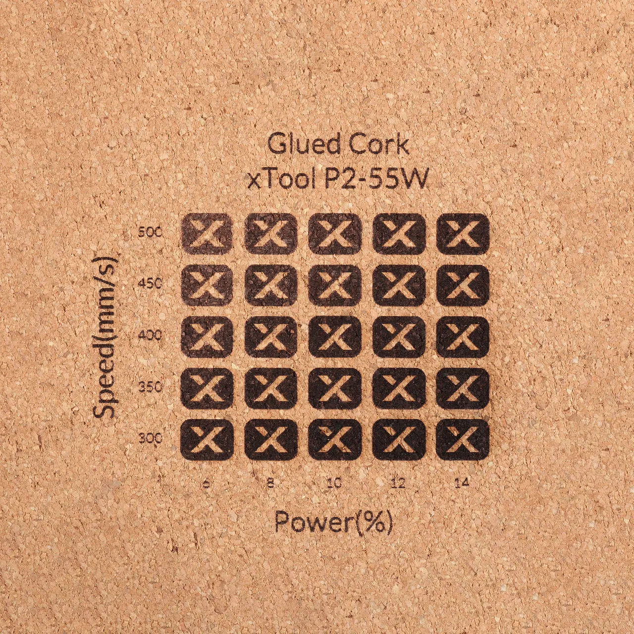 Glued Cork test grid