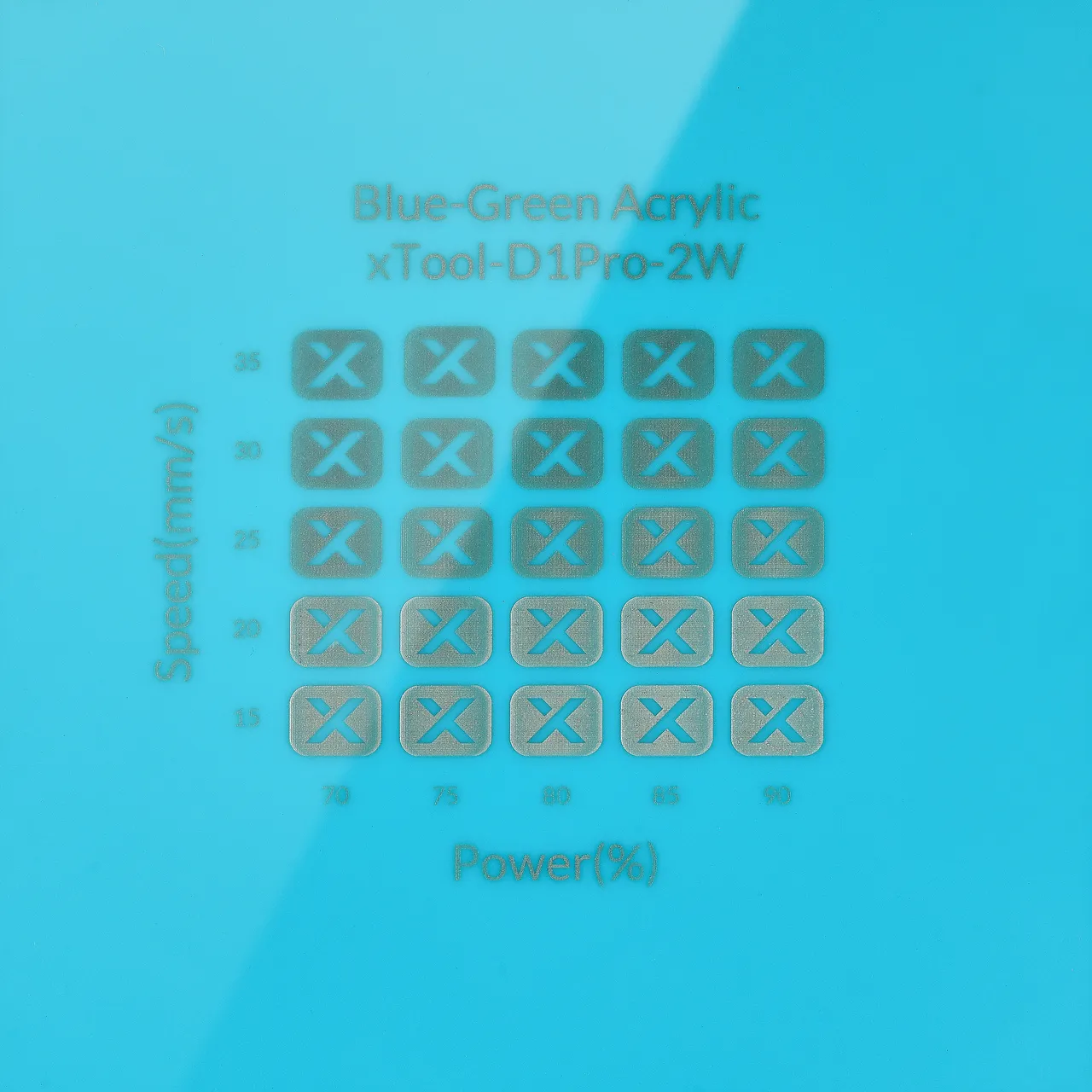 1/8"(3mm) Blue-Green Acrylic test grid