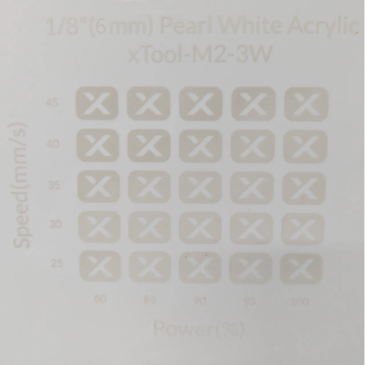 1/4"(6mm) Pearl White Acrylic test grid