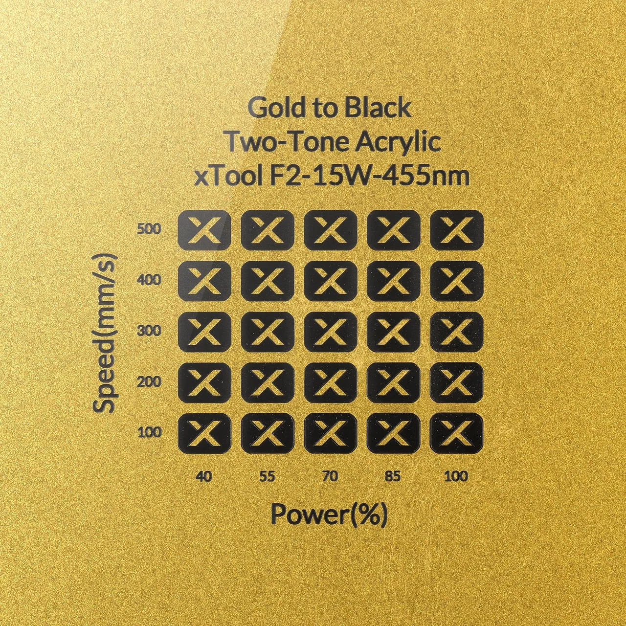 1/8"(3mm) Gold to Black Two-Tone Acrylic test grid