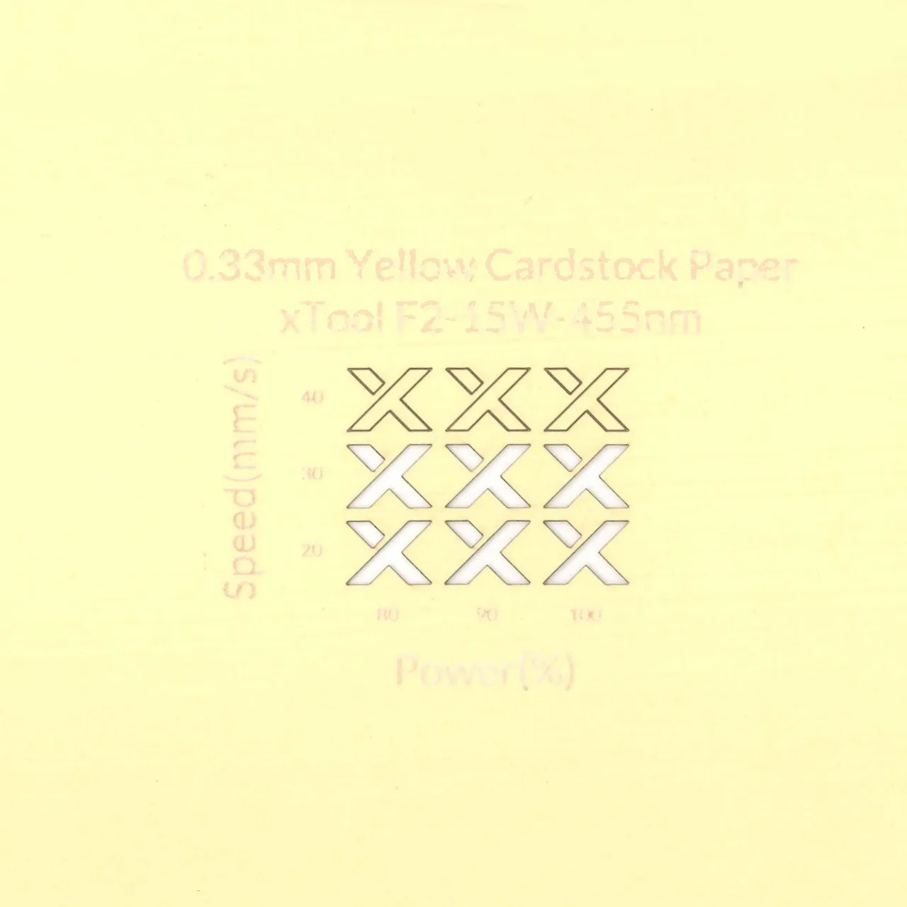 1/77"(0.33mm) Yellow Cardstock Paper test grid