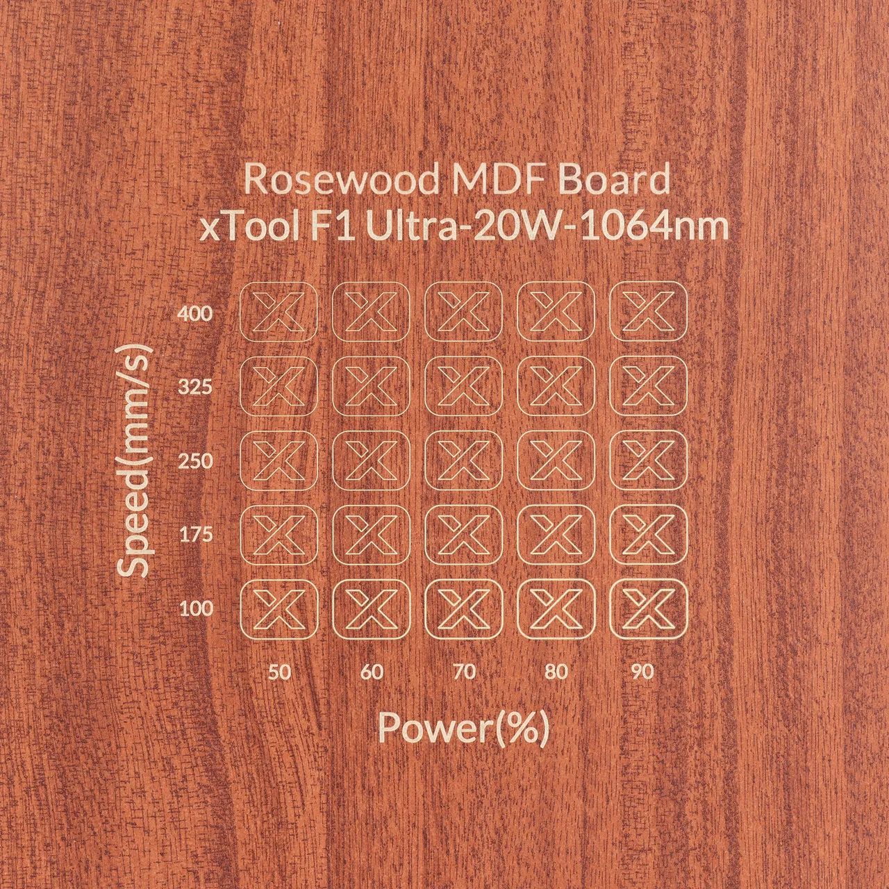 1/8"(3mm) Faux Rosewood MDF Board test grid