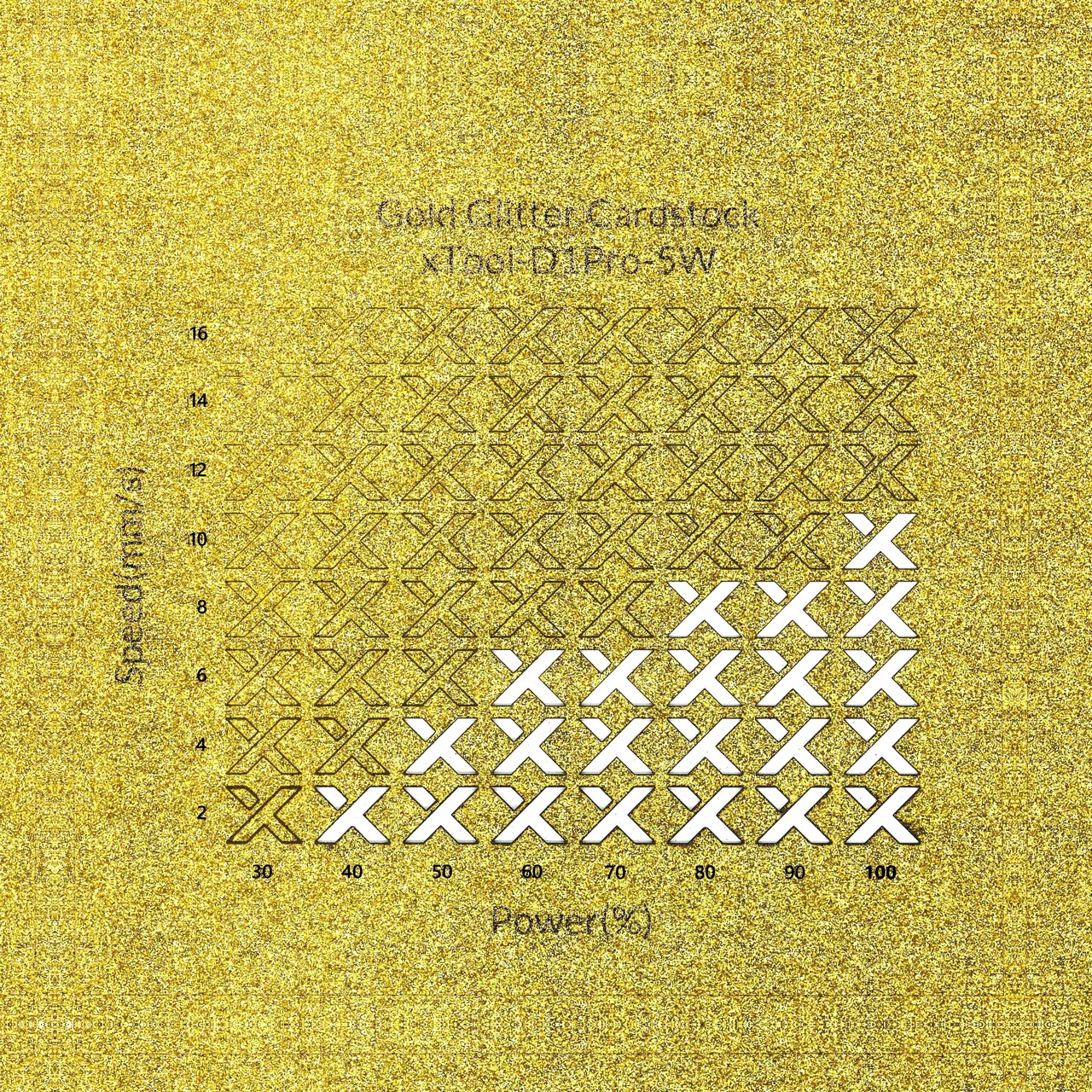 Gold Glitter Cardstock-7oz(250g) test grid