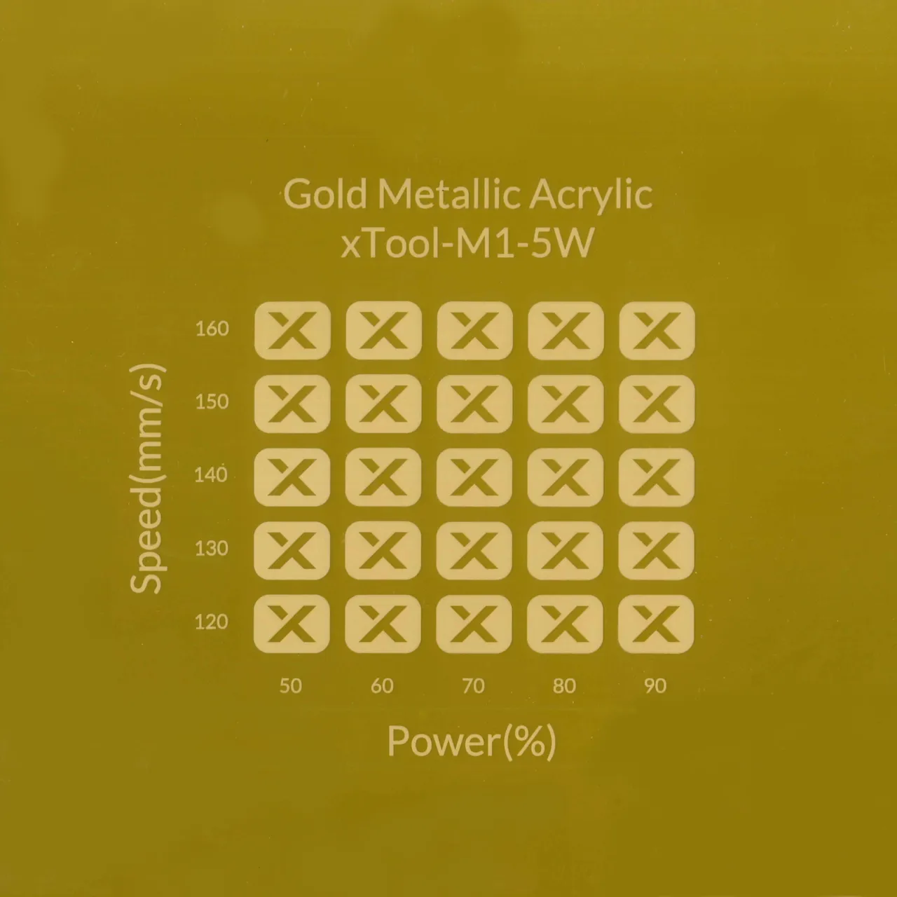 1/8"(3mm) Gold Metallic Acrylic test grid