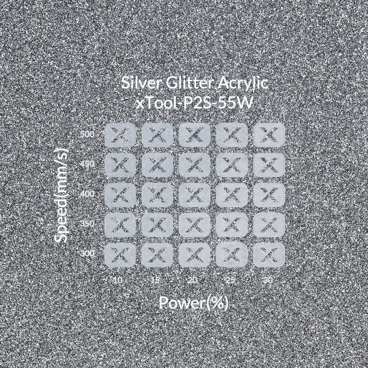 1/8"(3mm) Silver Glitter Acrylic test grid