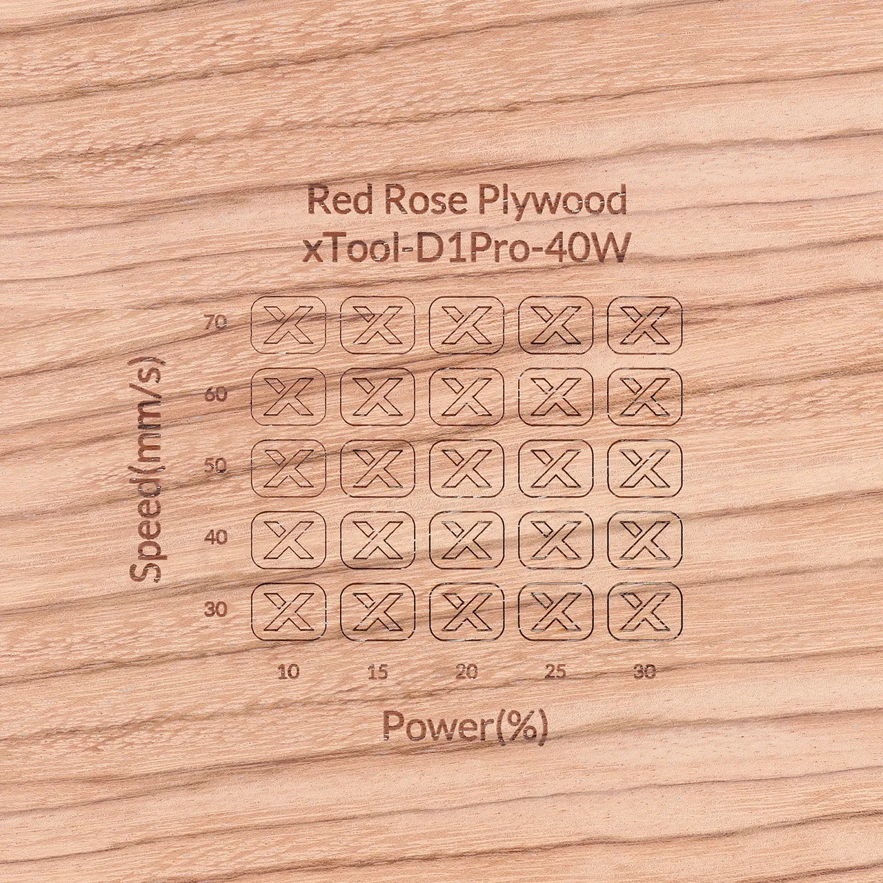 1/8"(3mm) Red Rose Plywood test grid