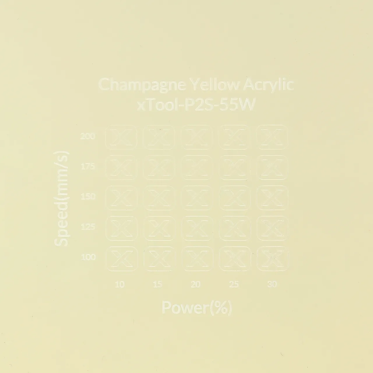 1/8"(3mm) Champagne Yellow Acrylic test grid