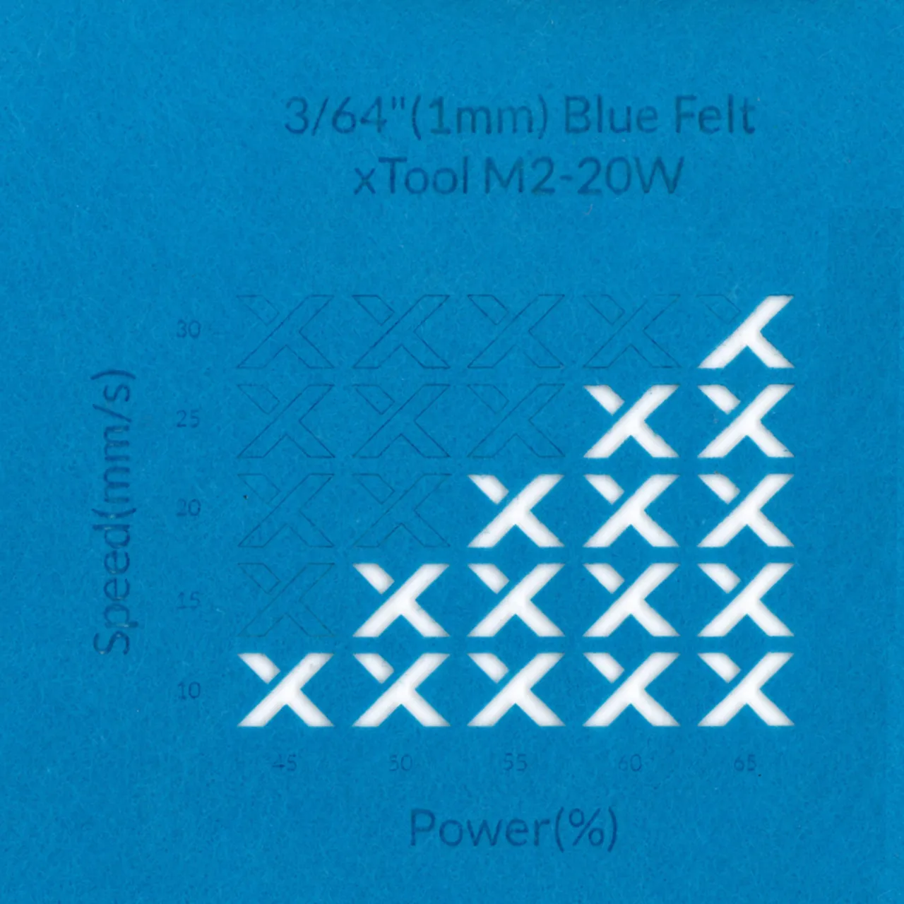 3/64"(1mm) Navy Felt test grid