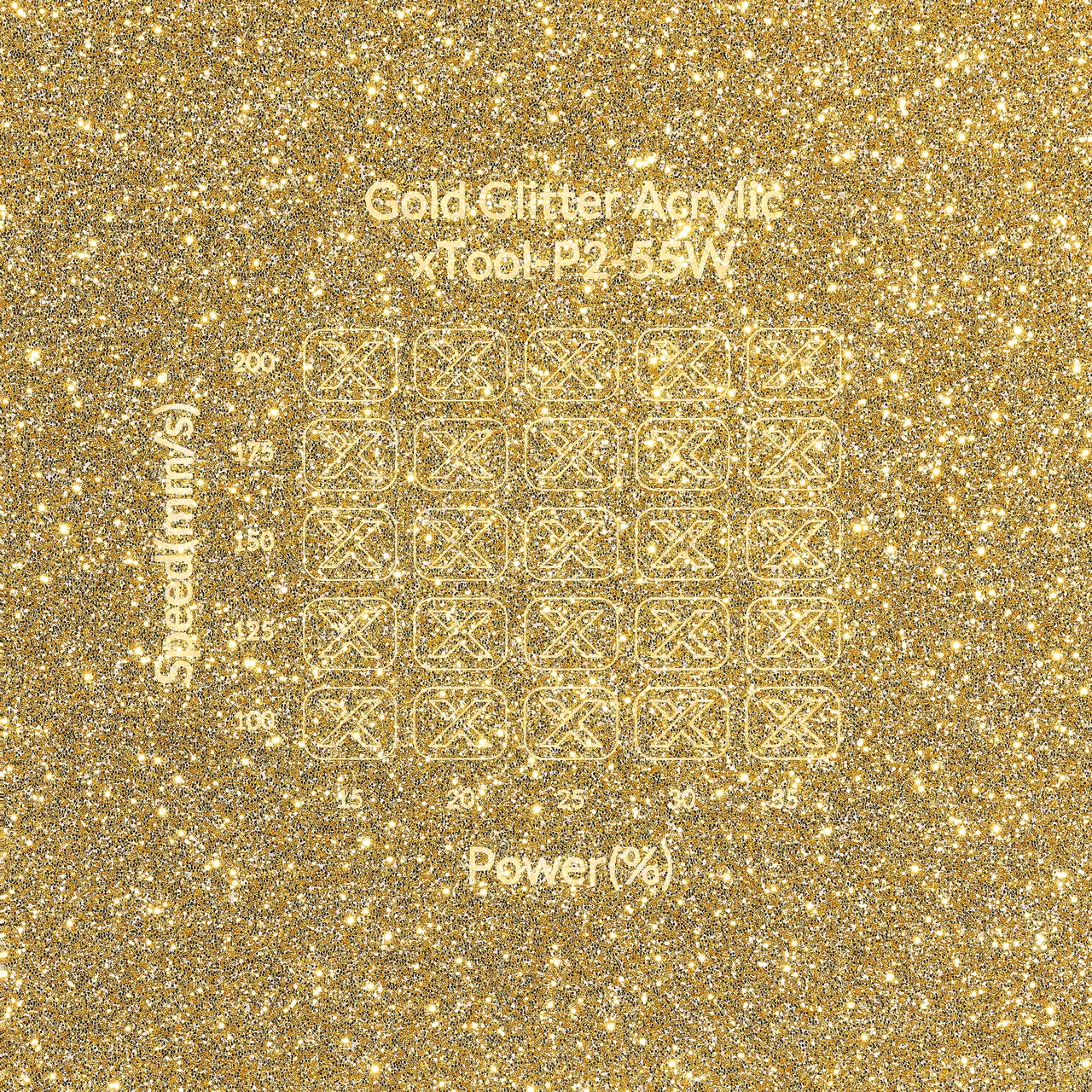 1/8"(3mm) Gold Glitter Acrylic test grid