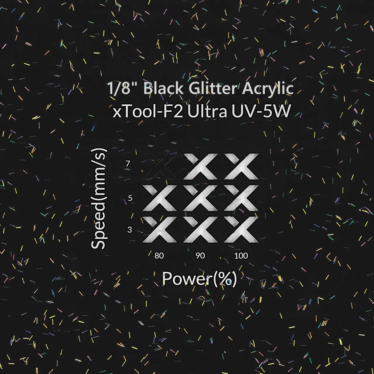1/8"(3mm) Black Glitter Acrylic test grid