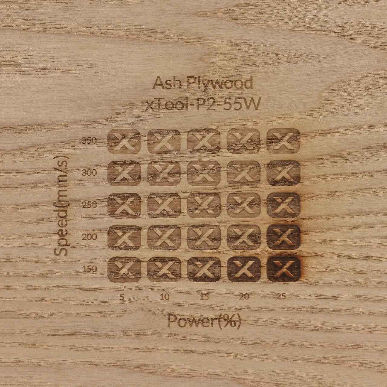 1/8"(3mm) Ash Plywood test grid