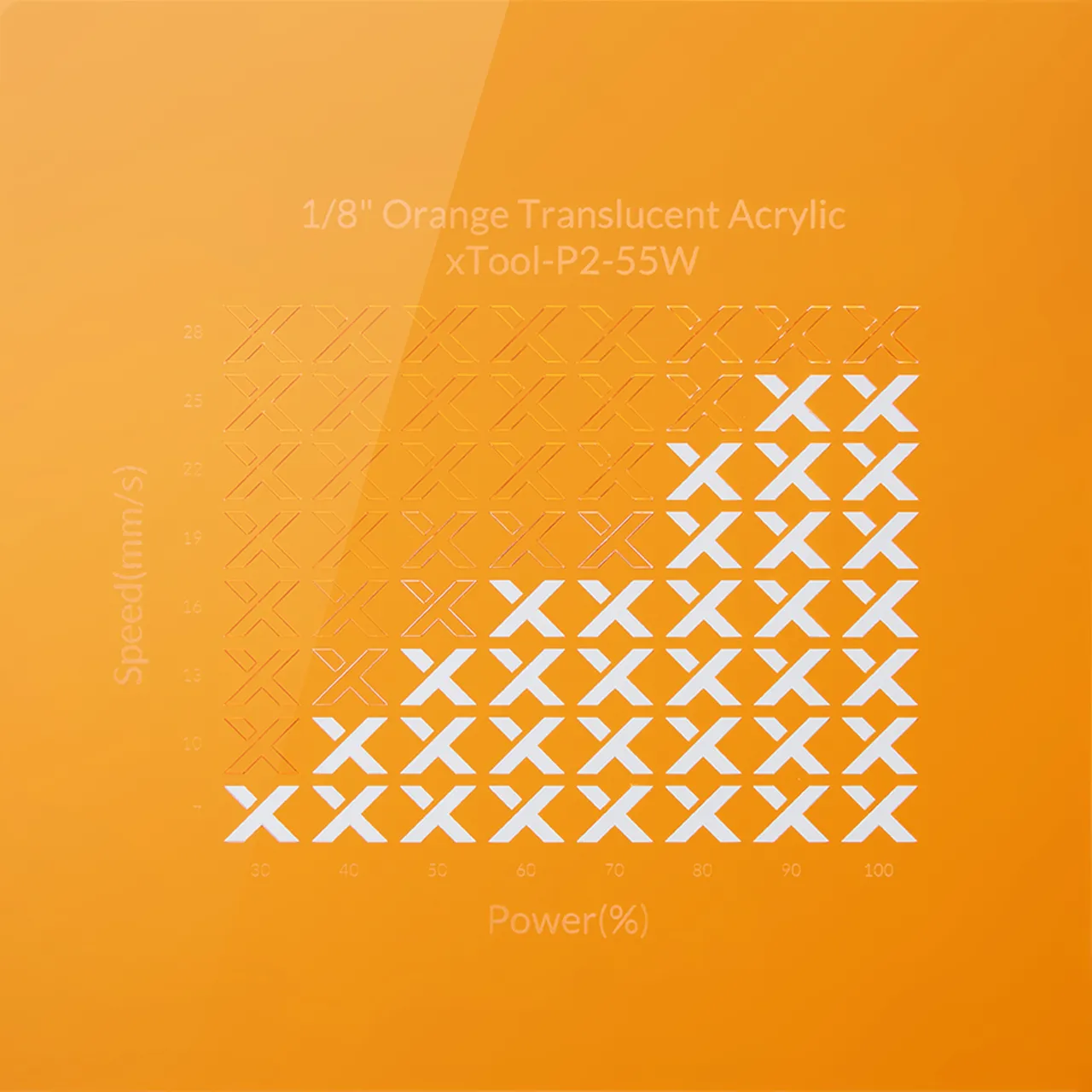 1/8"(3mm) Orange Translucent Acrylic test grid