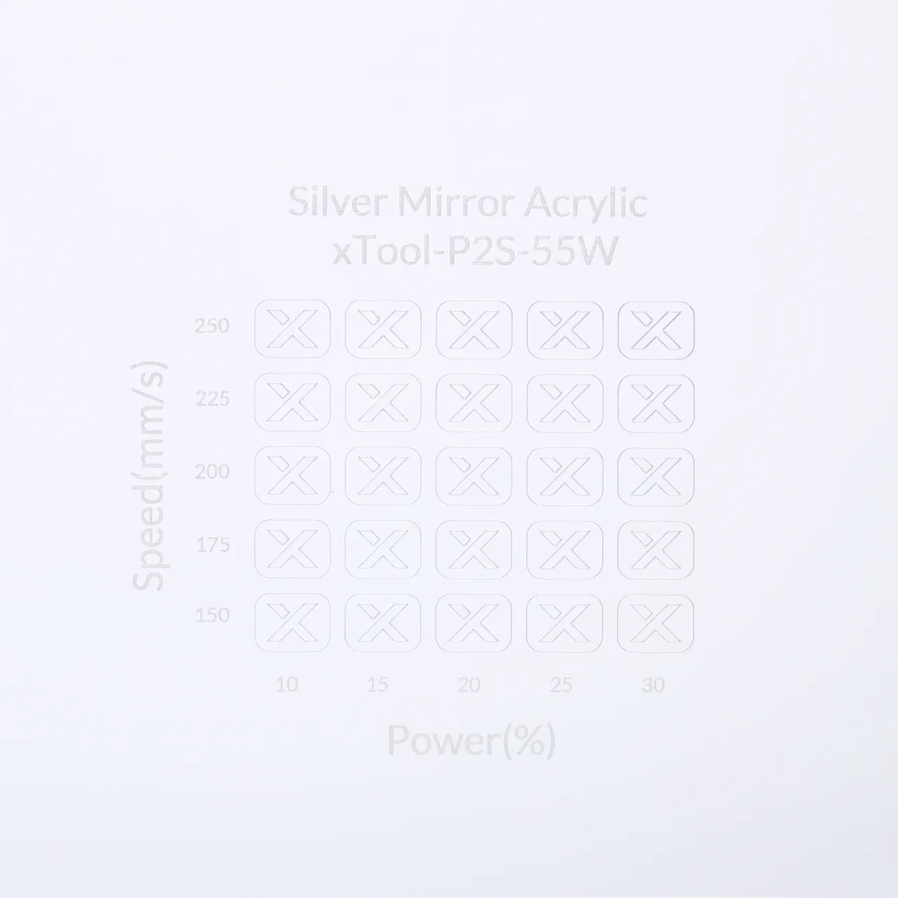 1/8"(3mm) Silver Mirror Acrylic test grid