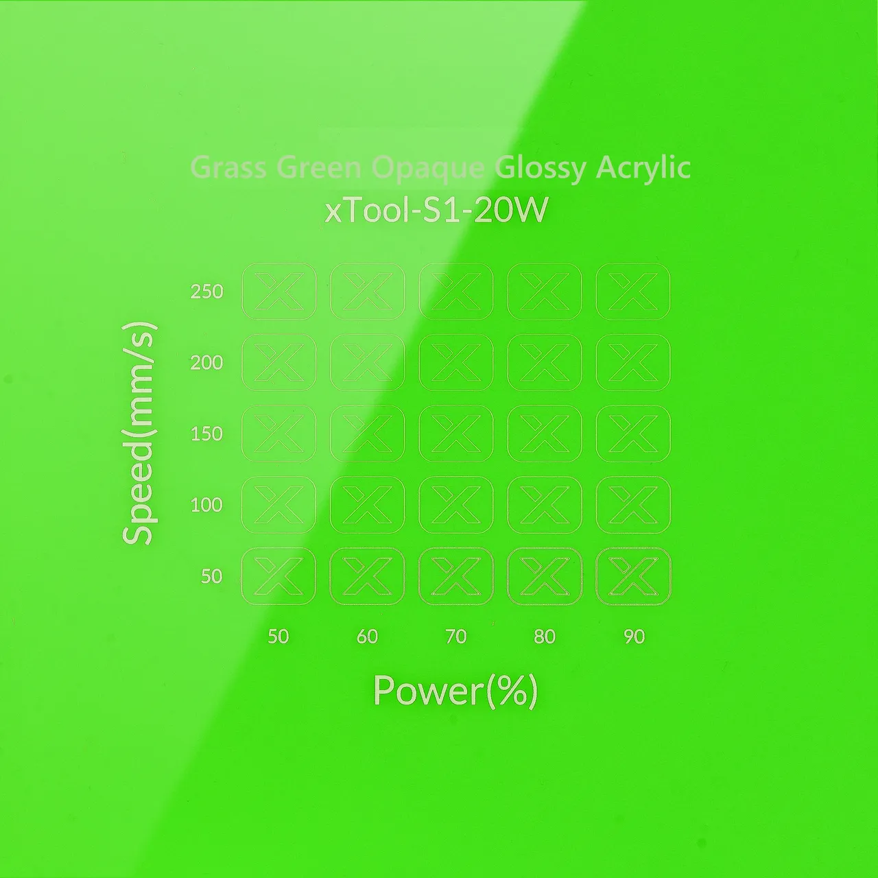 1/8"(3mm) Grass Green Acrylic test grid