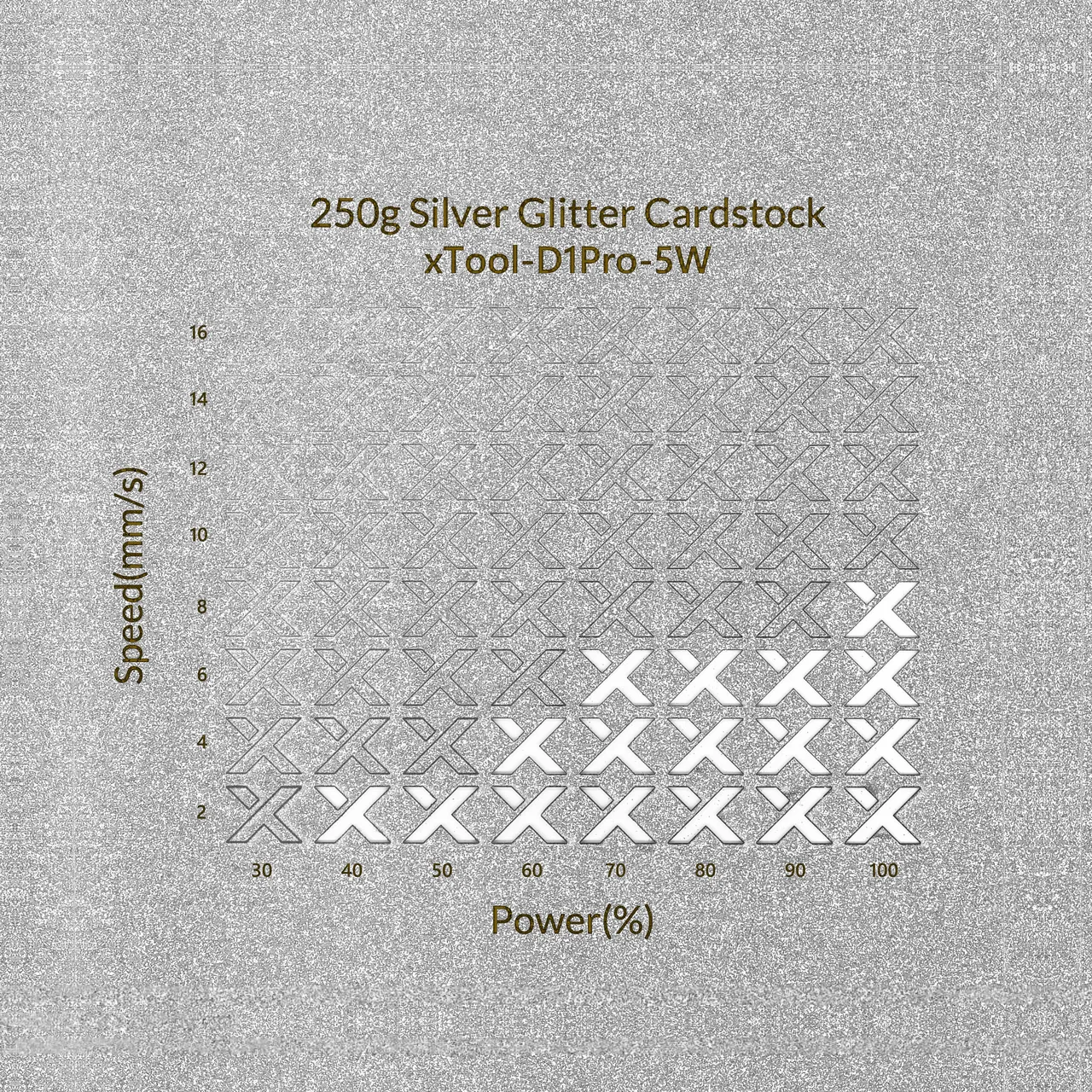 Silver Glitter Cardstock-7oz(250g) test grid