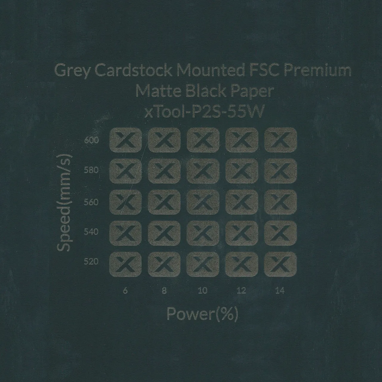 Grey Cardstock Mounted FSC Premium Matte Black Paper-35.5oz(1200g) test grid
