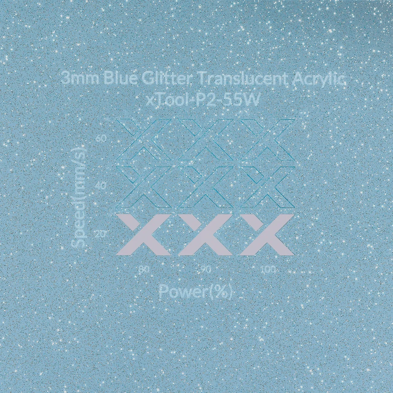 1/8"(3mm) Blue Glitter Translucent Glossy Acrylic