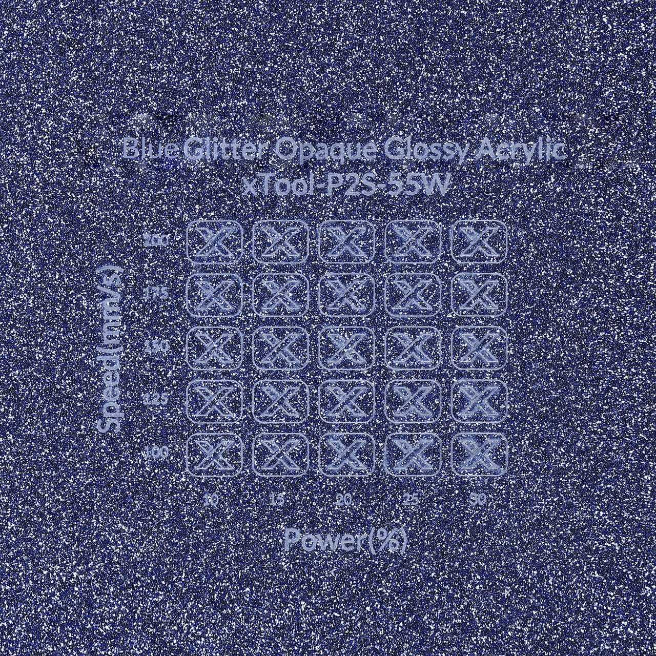 1/8"(3mm) Blue Glitter Acrylic test grid