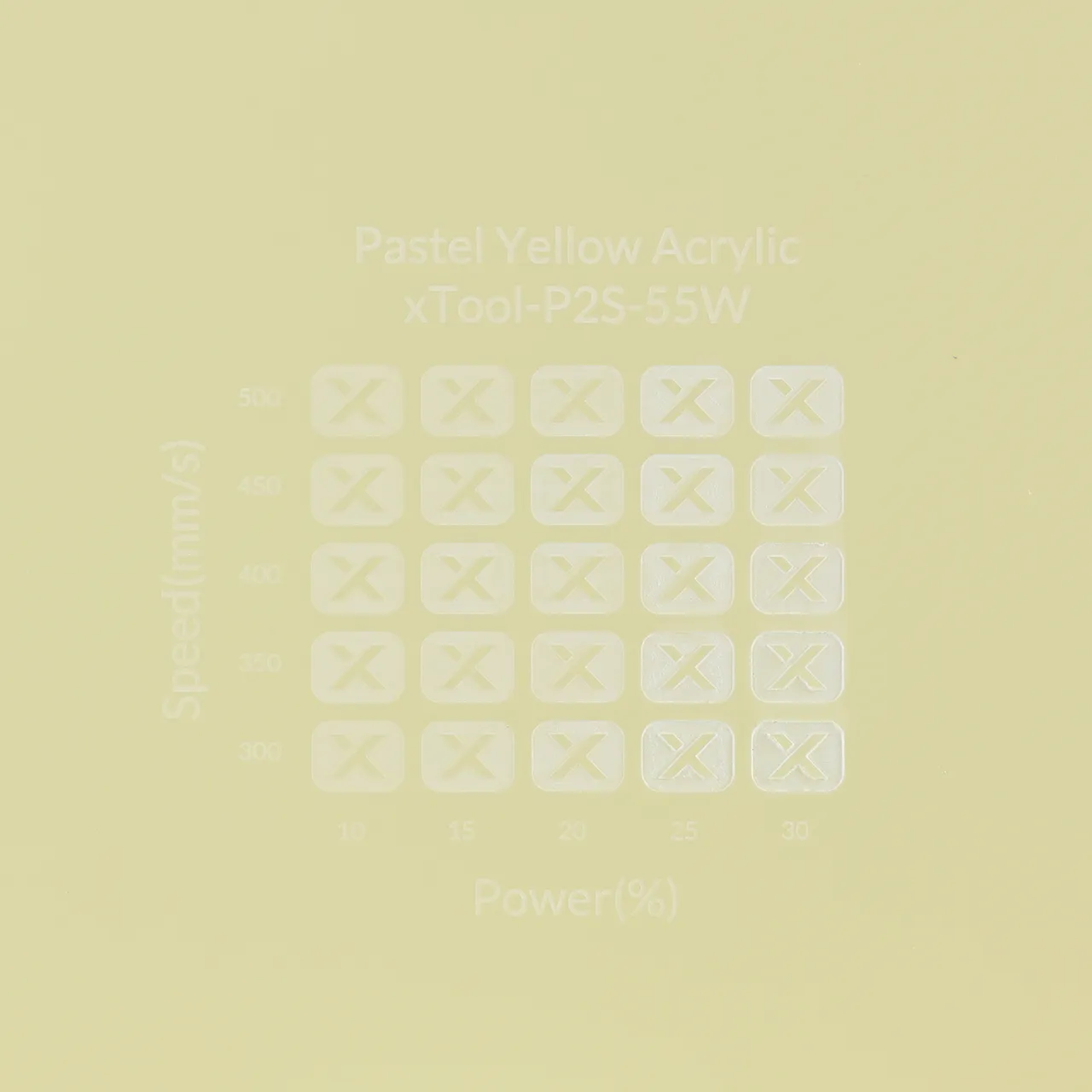 1/8"(3mm) Pastel Yellow Acrylic test grid