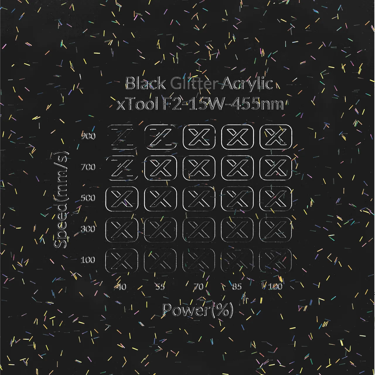 1/8"(3mm) Black Glitter Acrylic test grid