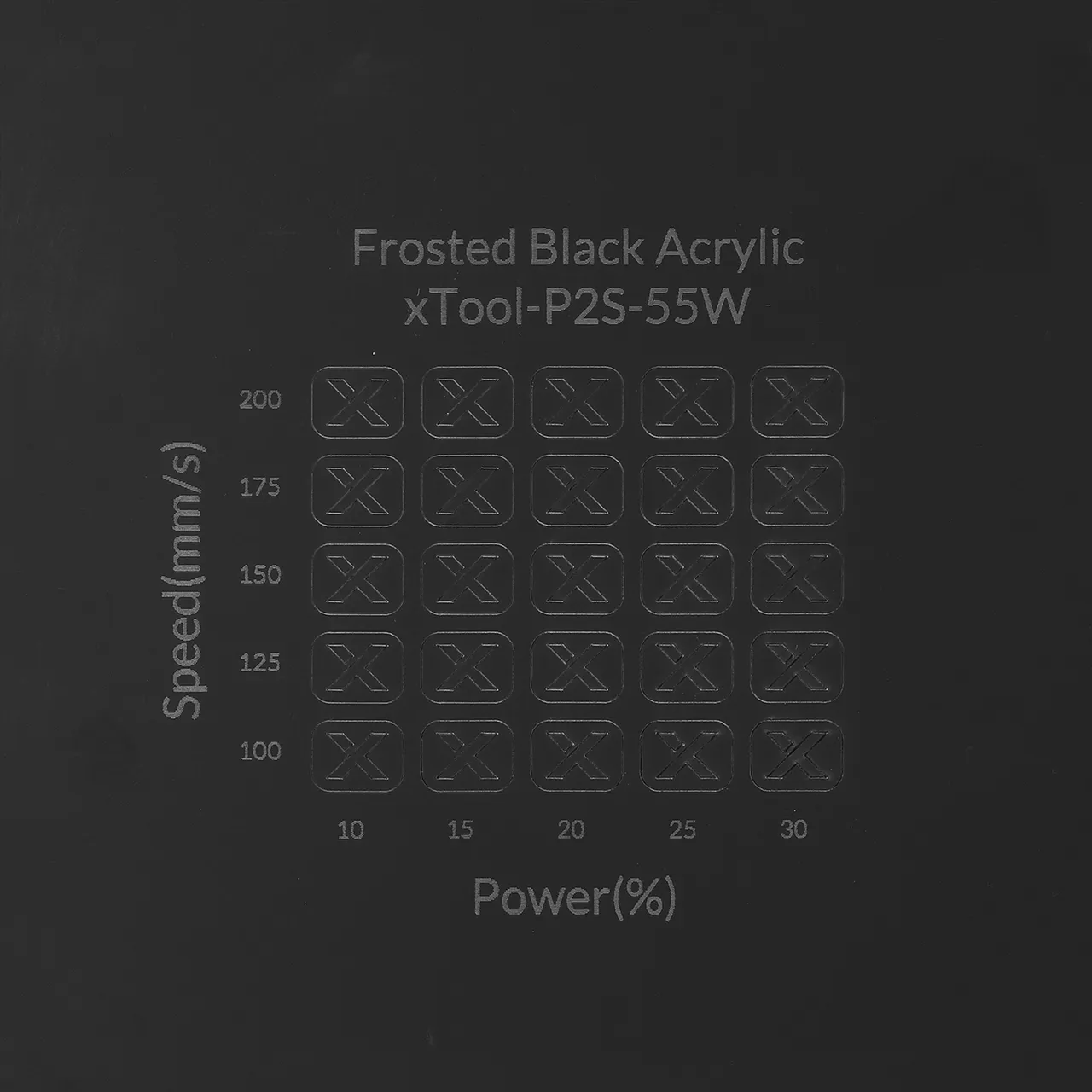 1/8"(3mm) Frosted Black Acrylic test grid