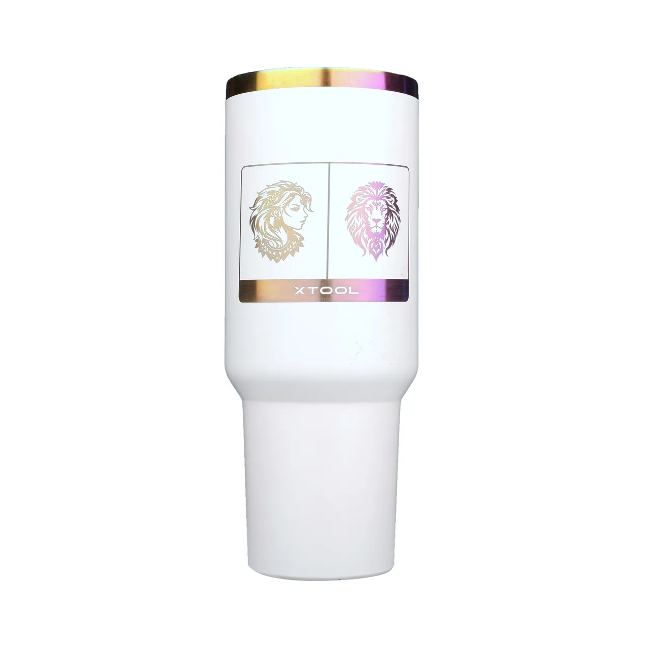40oz(1183ml) White to Iridescent Tumbler with Removable Handle test grid