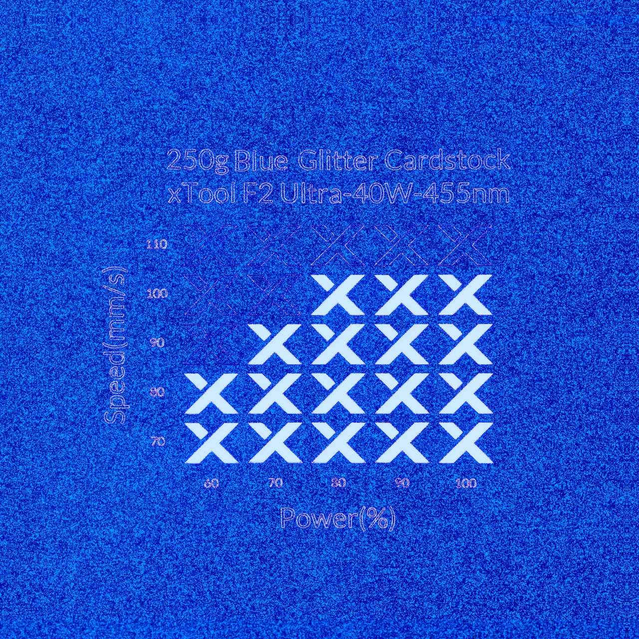 Blue Glitter Cardstock-7oz(250g) test grid