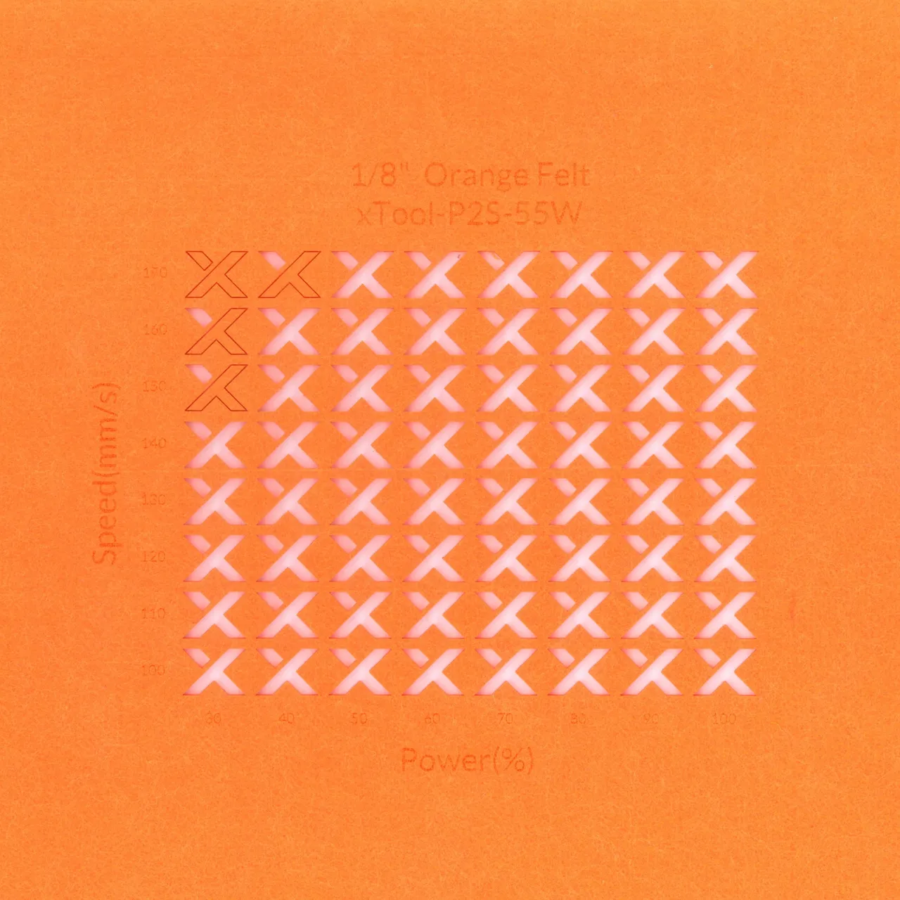 1/8"(3mm) Orange Felt test grid