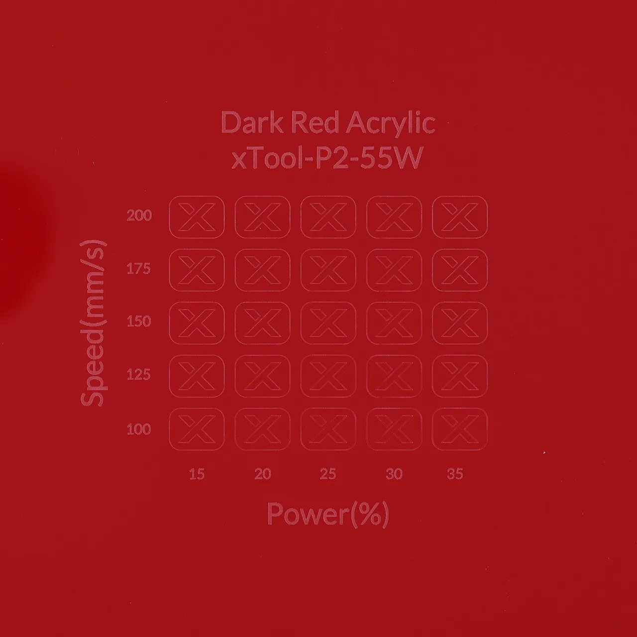 1/8"(3mm) Dark Red Acrylic test grid